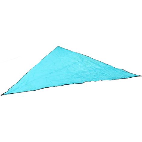 Voile d'ombrage triangulaire 4x4x4m en toile canvas bleu lacustre avec anneaux D inox et cordes, anti-UV 98% pour jardin piscine terrasse (1/4)