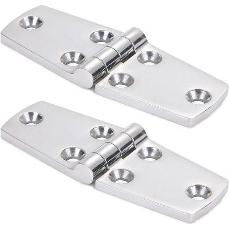 Edelstahl-Türscharniere für die Schifffahrt, Edelstahl-Bootslukenscharniere, Hochleistungsbeschläge, Scharniere für Bootsplattformschränke, Edelstahl 316, 38 mm x 102 mm, 2 Stück (1/4)