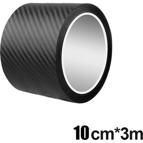 (10 cm x 3 m) Film protecteur autocollant en fibre de carbone pour seuil de porte de voiture, protection anti-rayures pour rétroviseurs latéraux, adhésif imperméable (1/4)