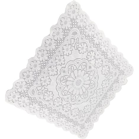 Nappe en Dentelle Blanche 60x60cm - Motif Ajouré Doux et Décoratif pour Maison ou Café