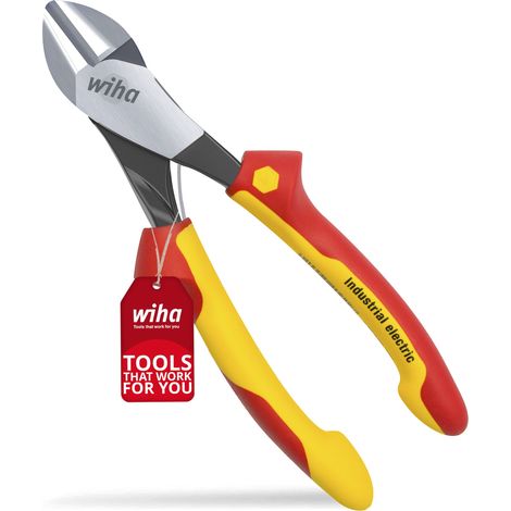 Wiha Pince coupante diagonale grande capacité Industrial electric avec DynamicJoint® avec ressort d’ouverture activable et désactivable 200 mm, 8" (41330) (1/5)