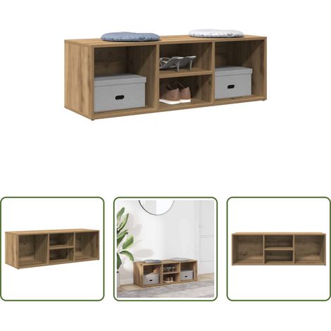 Schuhregal - Schuhbank Artisan-Eiche 105x35x35 cm Holzwerkstoff (1/5)