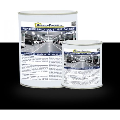 Peinture Epoxy Sol et Mur satinée - 1 Kg Noir - MATPRO (1/5)