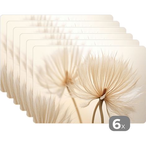 PLACEMAT Set of 6 - Flowers - Beige - Nature 45x30 cm (1/5)
