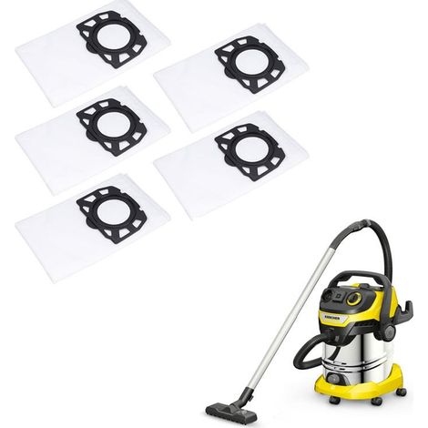 Pack of 5 Filter Bags Vacuum Cleaner Bags for Karcher WD4 WD5 WD6 MV4 MV5 MV6, Replacement Parts Accessory Kit 2.863-006.0 (1/5)