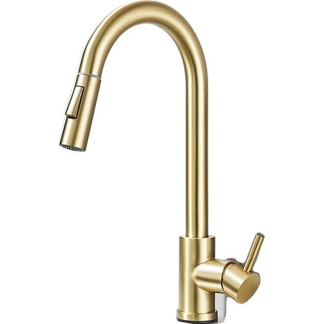 Rubinetto da cucina estraibile, rotazione a 360°, doppio flusso d'acqua (1/2)