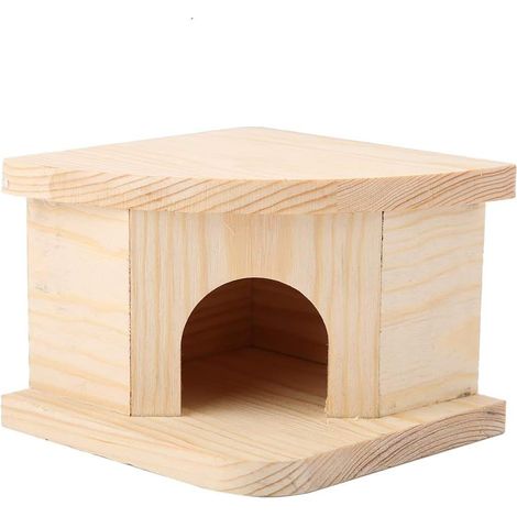 Wooden Hamster House, Small Animal House, Warm House for Hamster, Habitats for Chinchilla, Gerbil, Ferret, Squirrel, Rat, Mouse, Hedgehog (1/5)