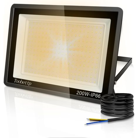 200W Projecteur LED Extérieur, Spot LED Exterieur 20000LM Super Lumineux 3500K Blanche Chaude Éclairage de Sécurité Extérieur IP66 Imperméable pour Garage Jardin Terrasse Parking (1/5)
