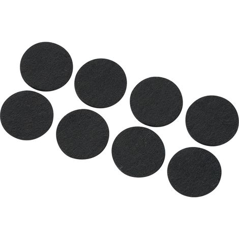 TRU COMPONENTS FP2503WT Filzgleiter selbstklebend, rund Schwarz (Ø x H) 25 mm x 3 mm 8 St.