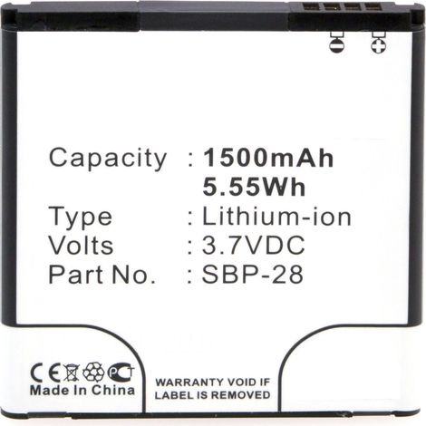 NX - Batterie téléphone, smartphone, GSM 3.7V 1500mAh - 0B110-00150000SBP-28