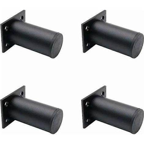 Pieds de meuble TV (argentés) : 4 pieds mats en aluminium de 80 mm. (1/5)