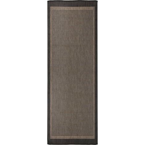 FIMEI Tapis à tissage plat d'extérieur 80x250 cm Marron foncé (1/5)