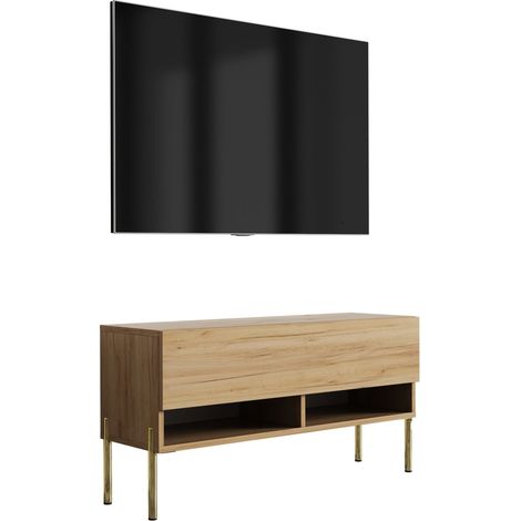 Mobile TV : Rovere Craft, gambe dritte dorate, 100 × 32 × 52 cm (1/5)