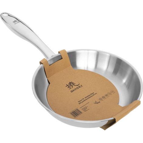 Sartén Shiori 撓 de acero inoxidable 304 sin revestimiento para inducción de 20 cm (1/4)