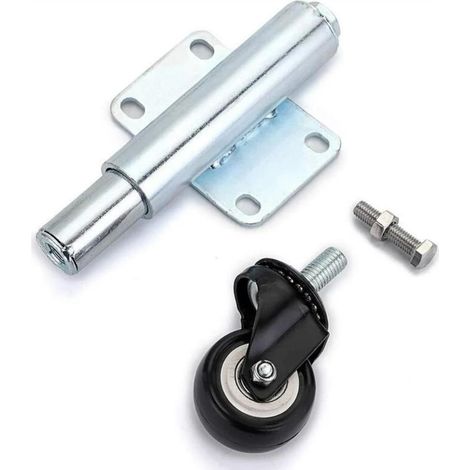 Roue de porte télescopique roue de porte de cour roue à ressort roue d'amortissement roue universelle avec frein poulie de compression de porte coulissante-2 pouces, 6cm tige télescopique, 2pcs (1/3)