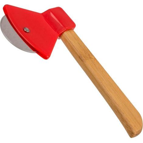 Pizza cutter, pizza cutter with stainless steel blade, pizza knife, kitchen utensil with ergonomic wooden handle, finger protection, suitable for pizza lovers (1/5)