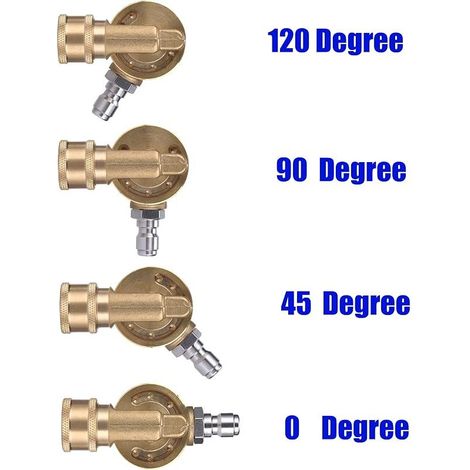 Dachrinnenreinigungsanschluss, Schwenkkupplung für Hochdruckreinigerdüse, 240 Grad Drehung, 1/4" (6,35 mm) Schnellanschluss, 4500 PSI (310 bar) (1/5)