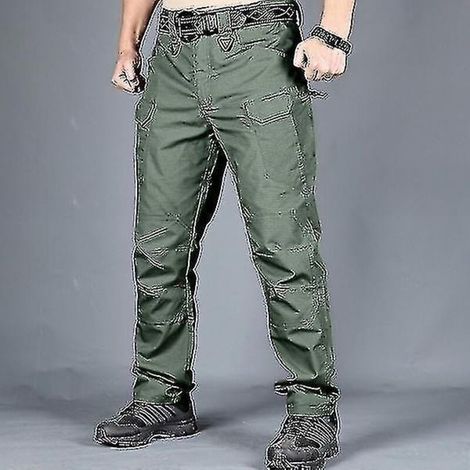Taktische Cargohose für Herren, SWAT-Hose, Wanderhose mit vielen Taschen für Outdoor-Sportarten, Trainingsoverall, Militärhose – Größe M – Grün (1/5)