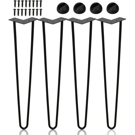 ALOVZE Tischbeine, Haarnadel-Tischbeine, 45 cm, 2 Stangen, Möbelbeine aus massivem Metall für Heimwerker, Home Office, Restaurant, Schreibtisch, Nachttisch, 4er-Set (1/4)