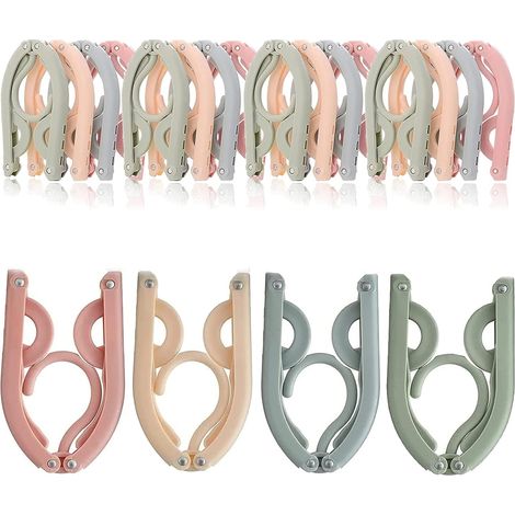 Set mit 12 faltbaren Reisekleiderbügeln aus Kunststoff – platzsparend – rutschfest – multifunktionales Reiseaccessoire für Zuhause, Hotel, Reisen und Camping (1/5)