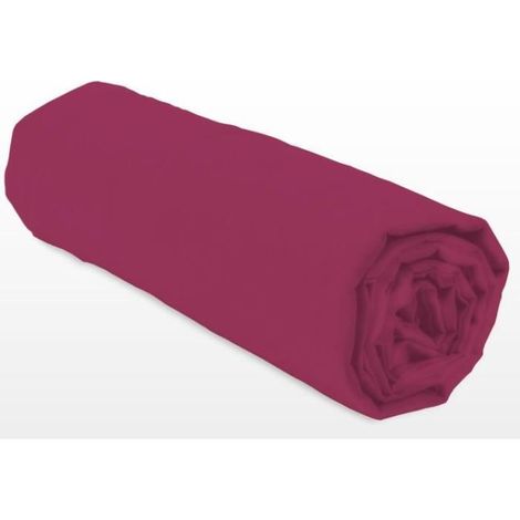 Drap-housse - LOVELY HOME - LH71612 - 140x190+30 cm - Fuchsia (1/3)