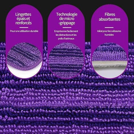 14 Remplacement Lingettes Reutilisable Lavables pour Balais Swiffer WetJet Spray en Microfibre VIOLET-14PCS SERPILLERE1 (1/4)
