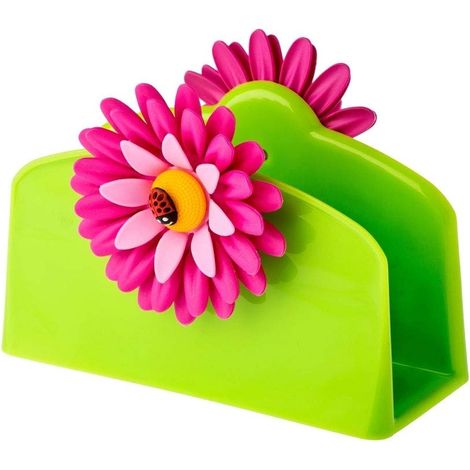 "set" – Flower Power "portatovaglioli" & Carta – servitten "con puntini colorati  (1/4)