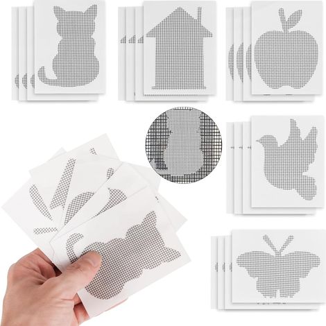 (5 motifs)Lot de 20 kits de réparation pour moustiquaire, autocollants, pour fenêtre, fenêtre, porte, trou (1/5)