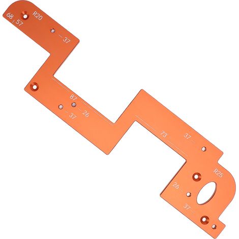 Gabarit de fraisage poignée armoire 3 tailles alliage aluminium 6 mm épais R20 R25 double courbure rainure en U accessoire (1/5)