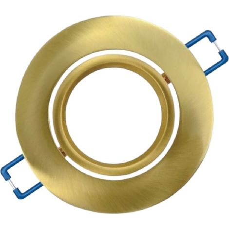 Portafaretto Tondo Oro satinato Orientabile da incasso cartongesso per lampadine led GU10 MR16 (1/2)