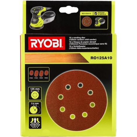 121257 Juego de papel de lija Ryobi de 125 mm: 2 x 100 3 x 120 3 x 240 2 x 320 (1/2)