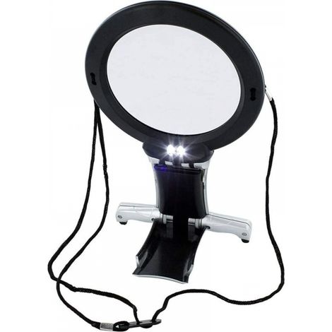 Loupe de Grossissant Cou et de Bureau Loupe 6X, Bras et Bureau Mains-Libres éclairés loupe à LED travaux d'aiguille, Bijoux Hobby, réparation de Points de Croix, Art, Objets d'artisanat (1/5)