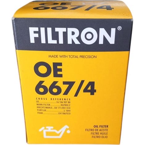 Filtro olio motore marca filtron codice filtro oe 667/4