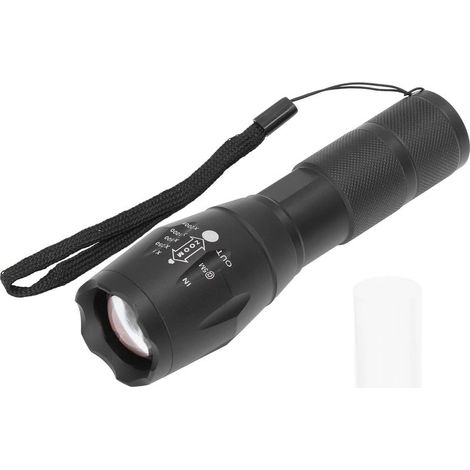 Lampe de poche LED étanche IPX54 avec zoom et lumière rouge, parfaite pour la randonnée et activités extérieures A100 (1/5)