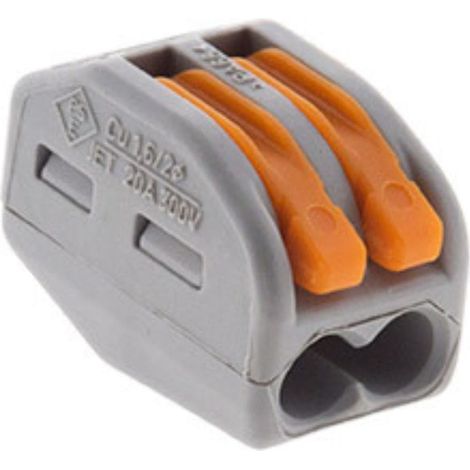 Wago – Borne automatique à cliquet S222 – 2 entrées pour conducteurs 0.8 à 4mm² – Câblage latéral – Connexion rapide et sécurisée (1/5)