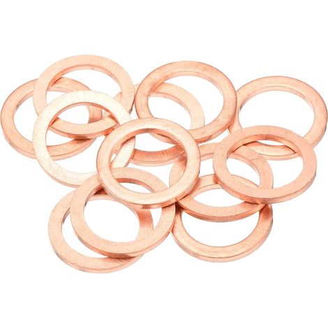 12 Pcs Rondelles Plates en Cuivre 12x17x1,5mm Métrique (1/5)