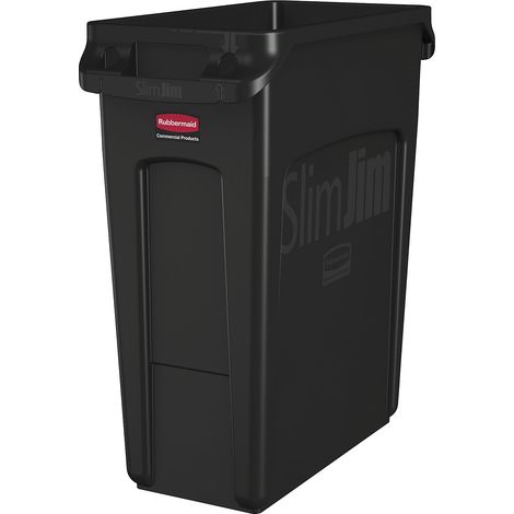 Rubbermaid, Poubelle SLIM JIM®, capacité 60 l, avec canaux