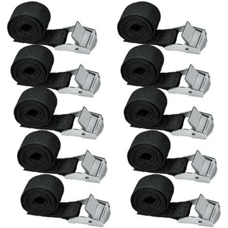 10 pièces sangles d'arrimage 200 cm Kit de fixation pour moto/voiture/porte-vélo sangles de serrage charge maximale 500 kg (1/5)