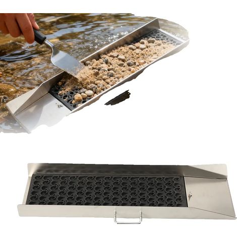 Boîte à Sluice en Or, Alliage d'Aluminium, 50 po x 10 po x 4 po, Idéale pour le Panning d'Or, 3,5 lb, Efficacité Améliorée de Collecte d'Or (1/5)