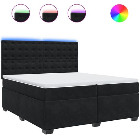Maison Exclusive - Cama box spring con colchón terciopelo negro 2 (1/5)