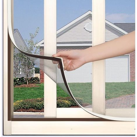 Moustiquaire de fenêtre avec fixation magnétique innovante Moustiquaire cadre magnétique pour moustiquaire, fenêtre, lavable, blanc, 100 x 120 cm (SKU produit : 95331065 SKU Offre : 25314WZ18) (1/3)
