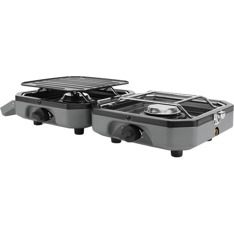 Cuisinière à Gaz Portable Double Feu pour Camping et Balcon, Poêle en Fer, 2 Flammes (1/5)