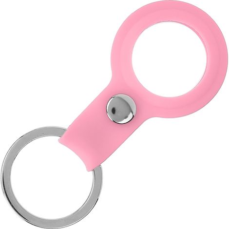 Étui de protection anti-perte en silicone avec anneau porte-clés et localisateur pour iOS (rose) (1/5)