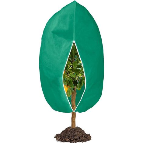 Housse de protection hivernale pour plantes d'extérieur, résistante aux déchirures, réutilisable, avec fermeture éclair (1 pièce, verte, 80120 cm) (1/5)