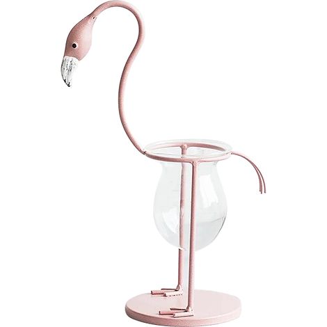 Jarrón hidropónico para propagación de flamencos – soporte de hierro y vidrio – dimensiones: 28 x 17 cm / 28 x 16 cm / 18 x 17 cm