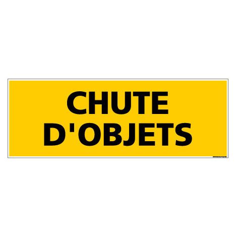 Panneau de Signalisation danger CHUTE D'OBJETS (C0121) - Adhésif - 210 x 75 mm
