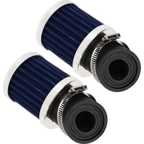 2 Filtres à Air Moto Puissance Élevée Filtration Efficace Universel Compatible 22-48mm 50cc 70cc 90cc 125cc Moto Argent Bleu (1/5)