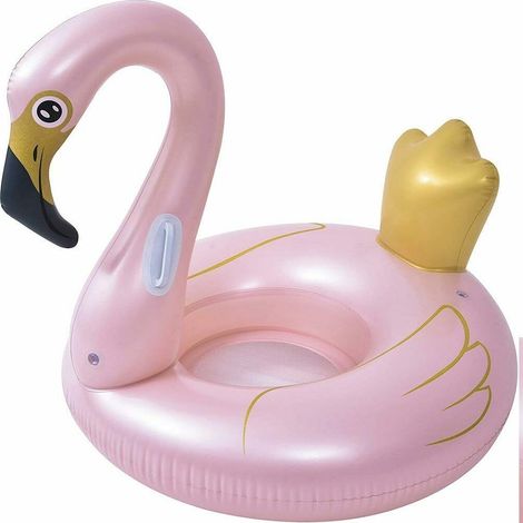 Trade Shop - Ciambella Salvagente Cavalcabile Fenicottero Rosa Bambini 115cm Mare Piscina - (1/2)