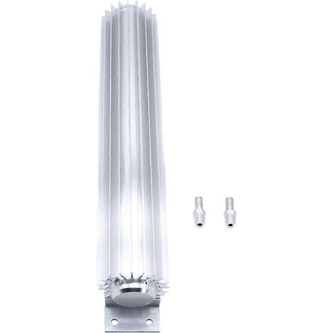 Zweifach durchströmter Getriebekühlkühler mit Aluminiumlamellen und 1/4"-NPT-Anschluss.