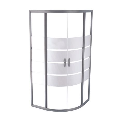 ONDEE ZEN - Porte de douche SHIVA - Coulissante 1/4 Cercle - Finition Chromé - 90x190cm